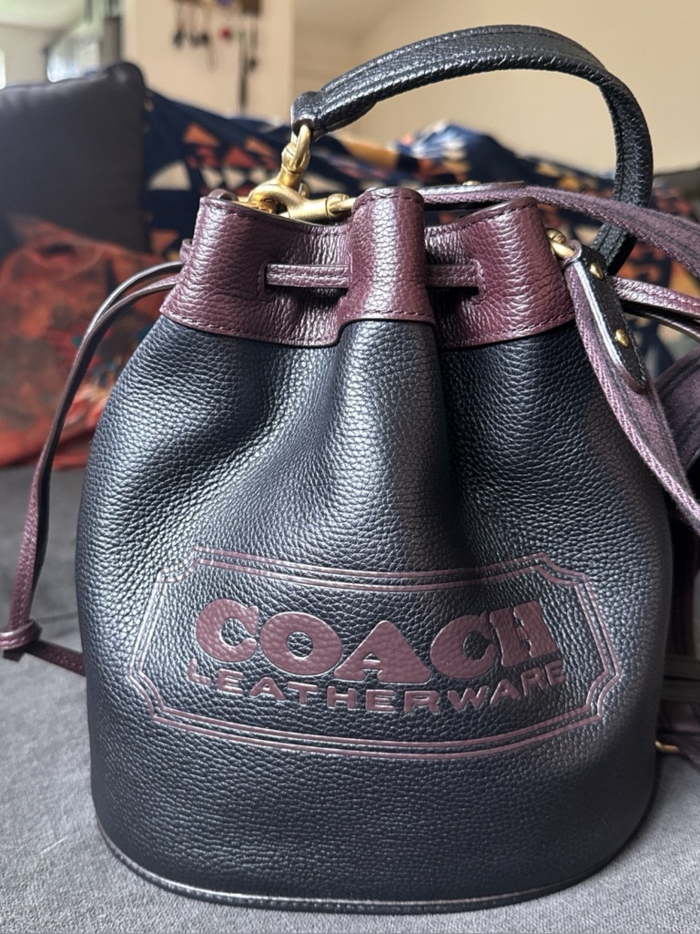 Coach Leather Field Bucket Bag